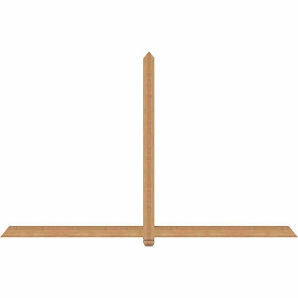 Ekena Millwork Eugene Smooth Timber Gable Bracket, Western Red Cedar, 96"W x 60"H x 3 1/2"D x 3 1/2"F, 15/12 Pitch GBW096X60X0404EUG00SWR - main